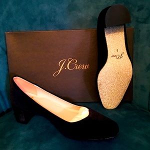 J.Crew Velvet Block Heel Pumps